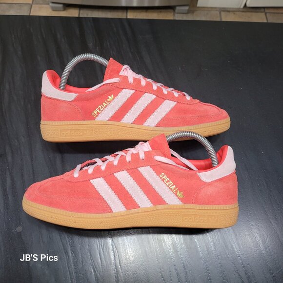 Adidas Spezial Handball Originals W Red Clear Pink & Gum Sole Sneakers - Picture 1 of 16